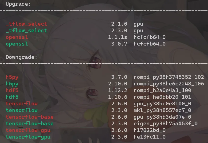 tensorflow 降级